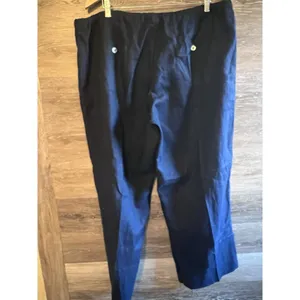 Allen Allen Linen Pants Plus 1XL Navy Blue Pockets Timeless Excellent thumbnail 9