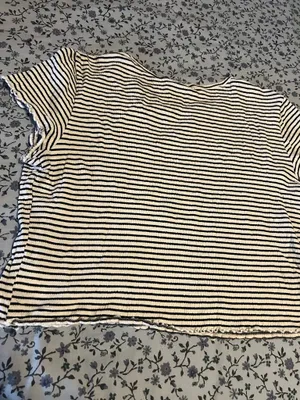 American Eagle Black & White Striped Tee thumbnail 4