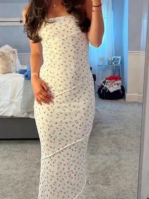 Princess Polly ditsy floral strapless maxi dress bodycon ribbed oscar lined thumbnail 4