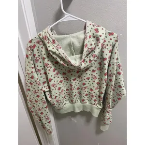 Strawberry Shortcake Women Sz S Green Pastel Hoodie Zip Up thumbnail 3