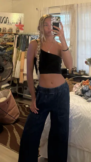 Black One Shoulder Crop thumbnail 1