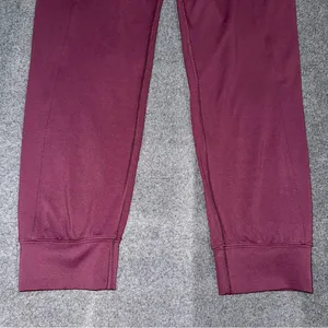 PINK Victoria’s Secret Relay Knit Jogger Pants Burgundy Athletic Lounge Sz Large thumbnail 9