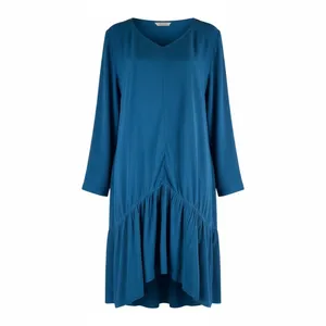 Soft Surroundings Mirabella Moroccan Ruffle Dress Lagenlook Teal Size M thumbnail 3
