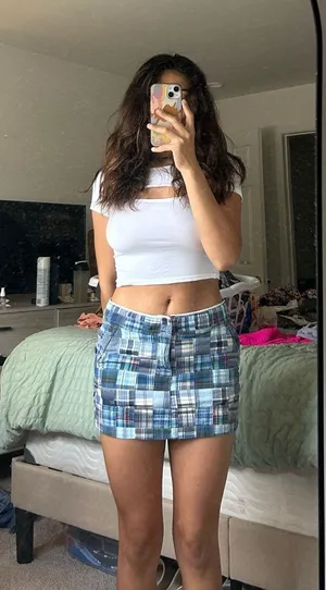 American Eagle Blue Plaid Mini Skirt thumbnail 1