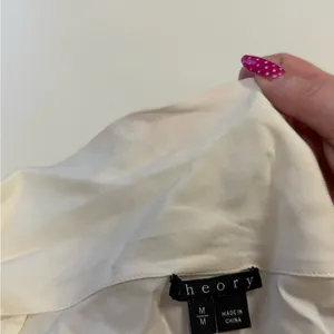 Theory Wrap-Front 100% Silk Long-Sleeve Blouse: Size Medium thumbnail 7