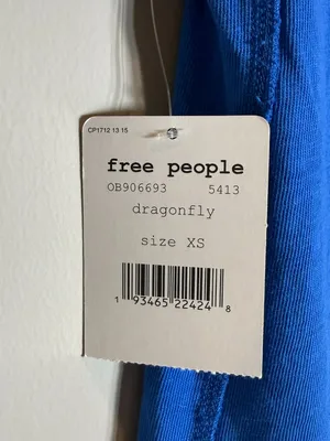 Free People We The Free Go To Tank Top Women's XS Dragonfly Blue Bohemian NWT thumbnail 8