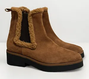 Sesto Meucci teddy Booties Suede Leather‎ Womens SZ 37 6.5 - Made in Italy NEW thumbnail 1