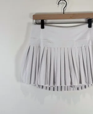 Gold Hinge Women Skort Off White Pleated Mini Tennis Skirt Lined High Waist XL thumbnail 5
