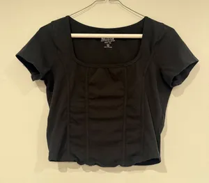 Hollister Black Corset Baby Tee thumbnail 1