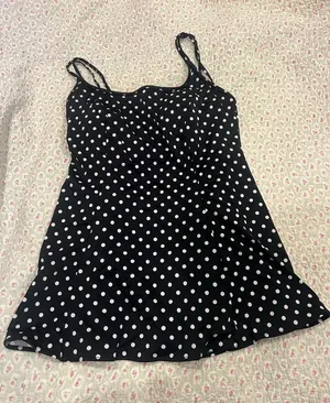 1950s Black Polka Dot dress swimsuit thumbnail 1