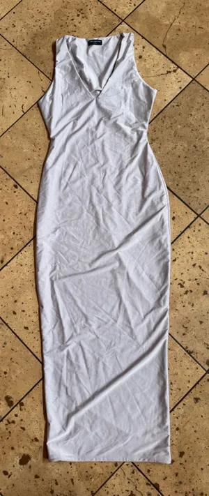 🌸naked wardrobe White Sleeveless Maxi Bodycon Dress thumbnail 1
