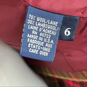 Burberry Red Tartan Plaid Crop Zip Wool Jacket 6 thumbnail 8