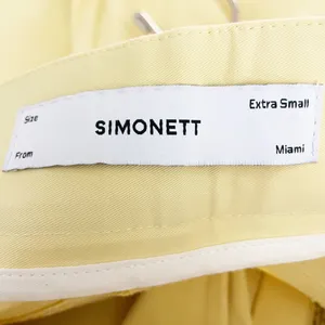 Simonett Cotton High Waisted Wide Leg Pleated Trouser Pants Butter Yellow XS thumbnail 2