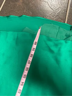 Mac Duggal Long Sleeve Empire Waist Satin Gown Maxi Dress Emerald Green 6 thumbnail 15