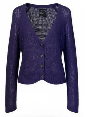 American Eagle Outfitters Cardigan Sweater‎ Womens Medium Purple V-Neck Button thumbnail 1