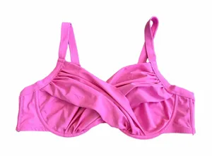 U Carrie Swim Bright Pink Twist-Front Underwire Swim Top thumbnail 1