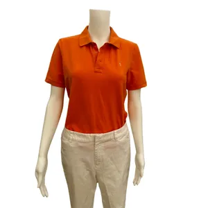 Vintage 90s Ralph Lauren Women’s Orange Polo Shirt Medium thumbnail 5