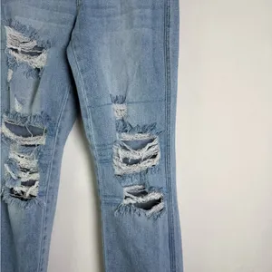 Vervet Flying Monkey Women High Rise Straight Jean Sz 23x29 Distressed Cropped Raw Hem thumbnail 2