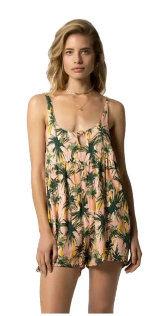 Aila Blue Palms Print Romeo Playsuit size Medium Romper thumbnail 1