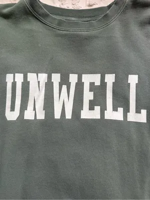 Unwell Crewneck Sweatshirt in Sage Green thumbnail 3
