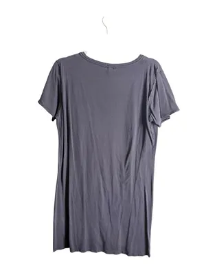 Z Supply Short Sleeve V-Neck Nightdress in Charcoal Gray thumbnail 3