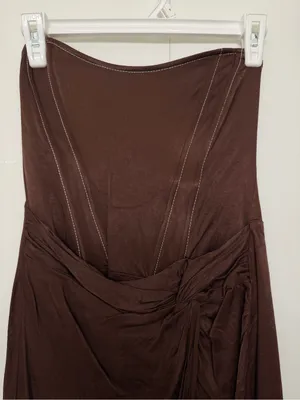 Zara Brown Satin Corset Mini Dress thumbnail 3