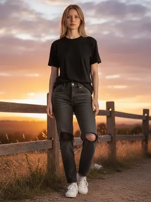 KanCan Women’s 7/27 Black Distressed High Rise Wide Leg Button Fly Denim Jeans thumbnail 4