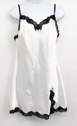 Victoria's Secret Womens Satin Lace Trim Romantic Coquette Bridal Slip Dress M thumbnail 1
