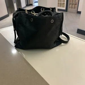 Steve Madden Elegant Black Handbag with Gold Accents Some usage-clean! thumbnail 5