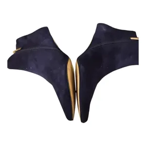 L'Agence Jeanne Pointed Toe Bootie Ankle Boot Suede Midnight Blue Size 40 US 9 thumbnail 6