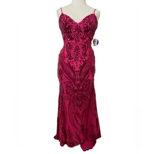 Dopamine Windsor Pauline Fuschia Sequin Mermaid Bodycon Maxi Formal Prom Gown thumbnail 2