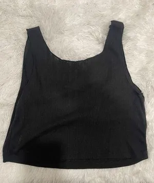 Black Cropped Tank Top thumbnail 2