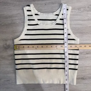 Eternal Fashion Women's Cropped Striped Vest Top Size L EUC thumbnail 5
