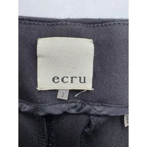 Ecru Black Cropped Flare Pants Size 2 Stretch Side Zip Dress Trousers thumbnail 6