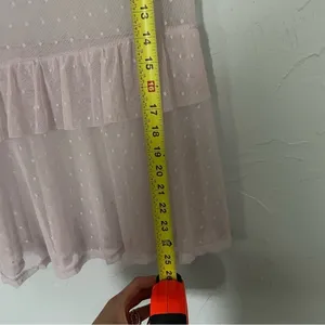 Potter's Pot‎ Pink Ruffled Short Sleeve Sheer Blouse Fairy Fairycore Fae Peplum thumbnail 7