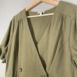 Umgee Cotton‎ Midi Maxi Dress Women's Large Pin Tuck Sleeves Buttons Lagenlook thumbnail 6