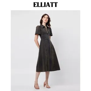 ELLIATT Matisse Denim Short Sleeve Midi Dress Black Size S NWT thumbnail 6