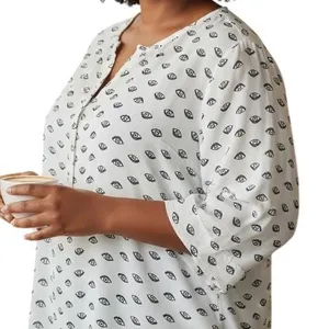 Torrid Ivy Eye Blouse Womens 3X White Black Chiffon Roll Tab Sleeve Mystical Top thumbnail 2