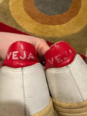 VEJA V-10 Leather Sneakers Shoes White Navy Blue Red Women’s Size US 9 thumbnail 4