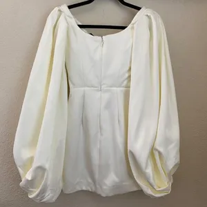 HOUSE OF CB Carlyn Ivory Satin Balloon Sleeve‎ Mini Dress XS NWOT thumbnail 7