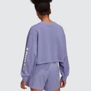 NWOT Adidas Originals Streetball Streetwear Cropped Oversized Sweatshirt Purple thumbnail 7