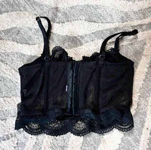Urban Outfitters Black Lace Corset Bustier Top thumbnail 2