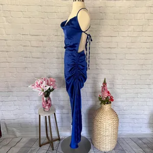 Boutique NEW Blue Satin Dress thumbnail 9