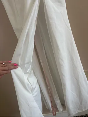 Lulus Beaumont White Asymmetrical Mermaid Maxi Dress Size Medium Bridal Formal thumbnail 10