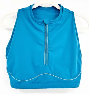 Sweaty Betty Womens Teal Blue Power Contour Zip Bra Racerback‎ Sports Bra XXL thumbnail 1