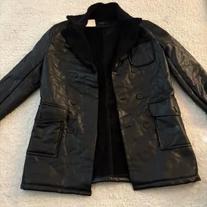 NWT Revolve Antioch Faux Leather Winter Coat in Black. Size Medium. thumbnail 2