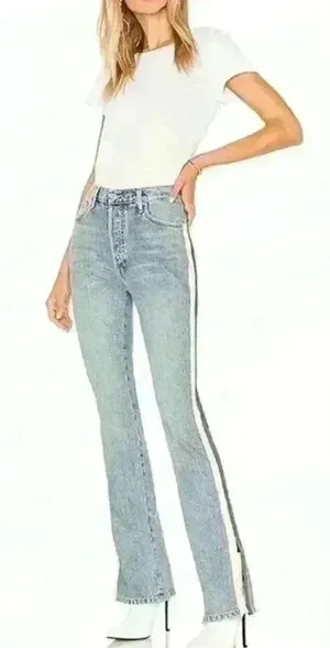 Sandrine Rose Revolve The Bardot Denim Jeans Western Wide Flare Pants Retro thumbnail 1