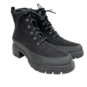 Merry Scott Black Lugg Sole Combat Lace Up Boots Fabric Womens 9 Goth Grunge thumbnail 2