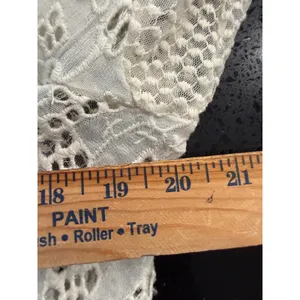 Anthropologie Ivory Lace Ruffle Cropped Cardigan Top Womens Size L‎ Eyelet Boho thumbnail 6