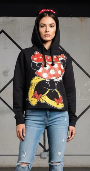 Disney Parks Minnie Mouse Black Ears Hoodie Size M (PTP 20”) thumbnail 1